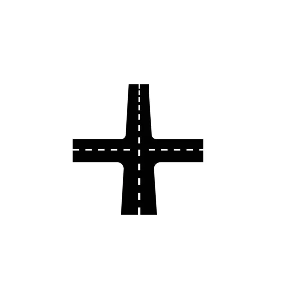 Fourche Dans Route Logo Illustration Design — Image vectorielle