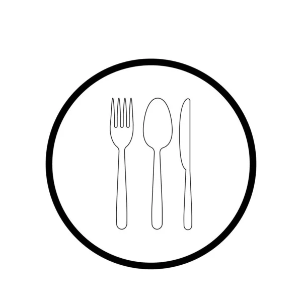 Spoon Fork Knife Logo Illustration Design — Stock Vector