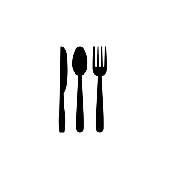 Κουτάλι Πιρούνι Μαχαίρι Λογότυπο Εικονογράφηση Σχεδιασμό — Διανυσματικό Αρχείο