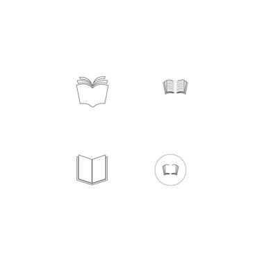 Kitap Logosu Şablonu Vektör İllüstrasyon Tasarımı