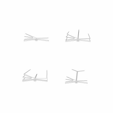 Kitap Logosu Şablonu Vektör İllüstrasyon Tasarımı