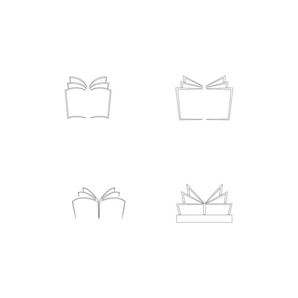 Boek Logo Template Vector Illustratie Ontwerp — Stockvector