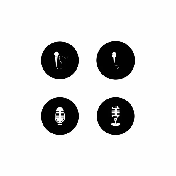 Microphone Icon Vector Template Flat Design — Stock Vector