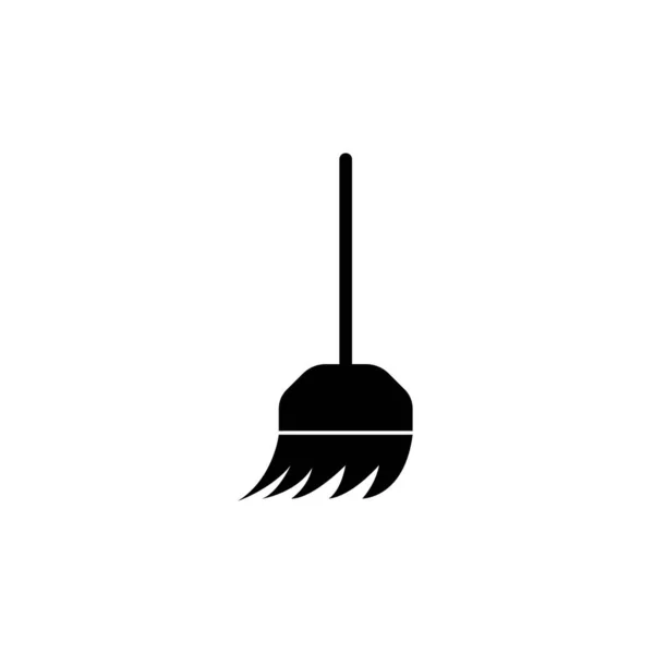 Miotła Logo Kolba Ilustracja Projekt — Wektor stockowy