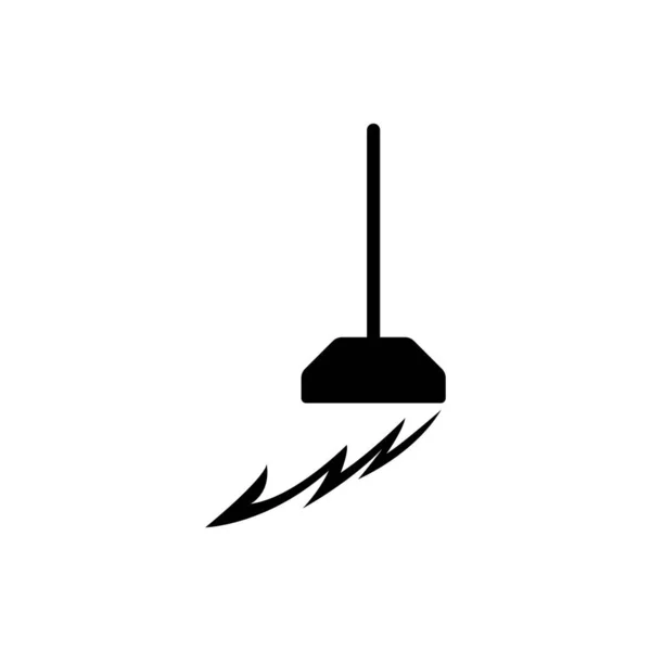 Miotła Logo Kolba Ilustracja Projekt — Wektor stockowy