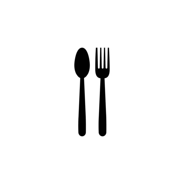Cucchiaio Forchetta Logo Disegno Illustrazione — Vettoriale Stock