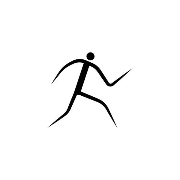 Menselijke Lopende Vector Logo Sjabloon Karakter Voor Gezondheid Bedrijf — Stockvector