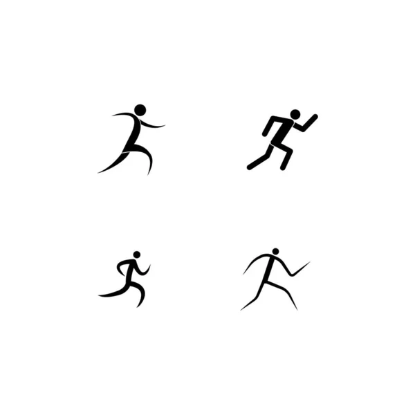 Menschlich Laufende Vektor Logo Vorlage Charakter Für Gesundheit Business — Stockvektor