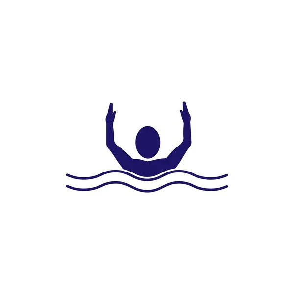 水泳スポーツロゴイラストベクトル — ストックベクタ