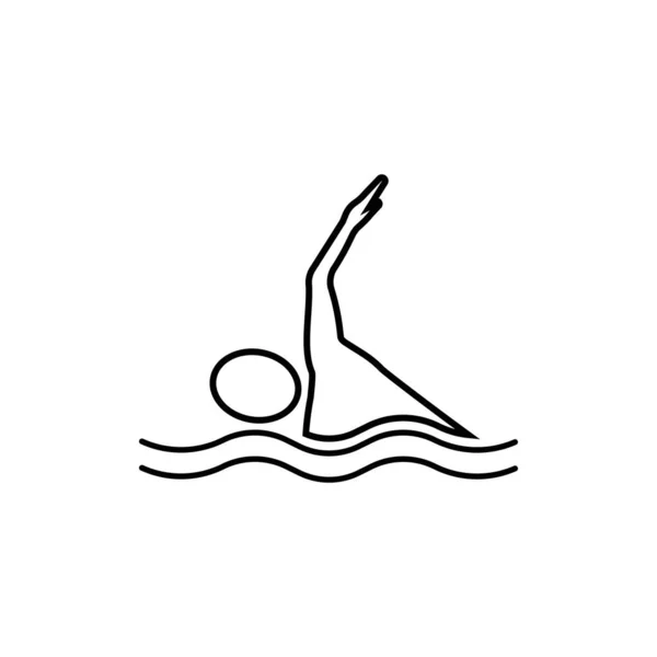 Vetor Ilustração Logotipo Esporte Natação —  Vetores de Stock