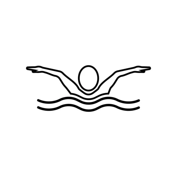 Zwemsport Logo Ilustratie Vector — Stockvector