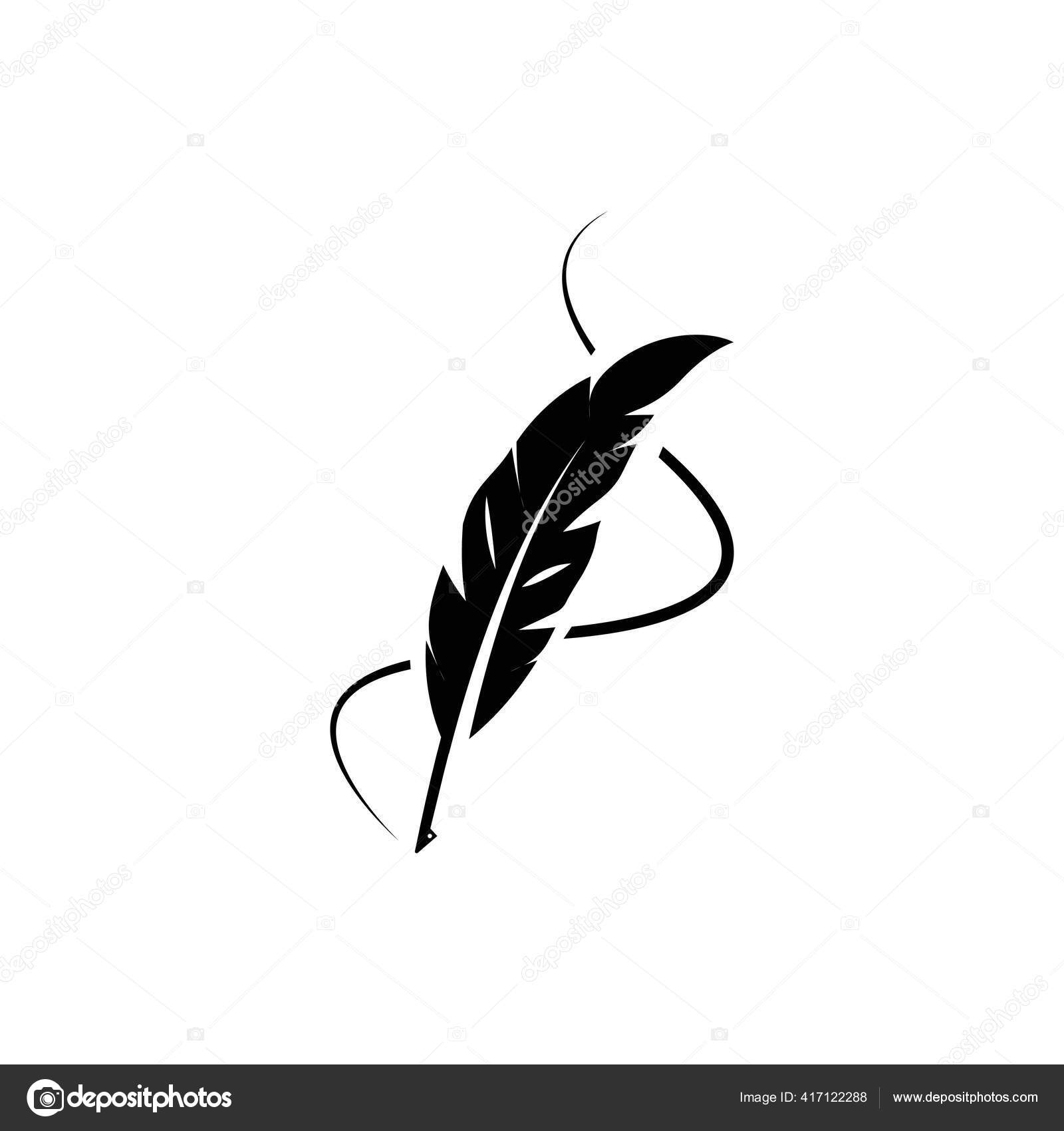 Feather Pen Logo Vector Template Stock Vector by ©muryono 417122288