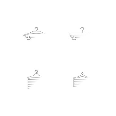 Askı logosu düz tasarım vektör şablonu