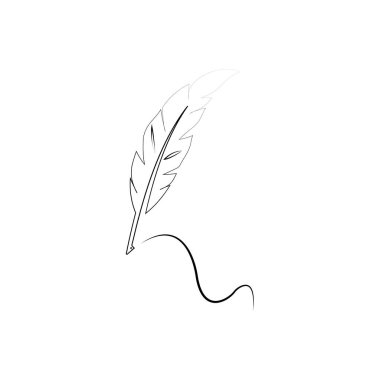 Tüy kalem logosu illüstrasyon tasarımı