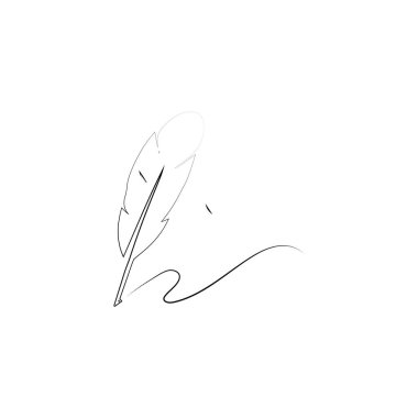 Tüy kalem logosu illüstrasyon tasarımı