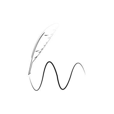 Tüy kalem logosu illüstrasyon tasarımı