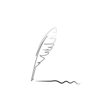 Tüy kalem logosu illüstrasyon tasarımı