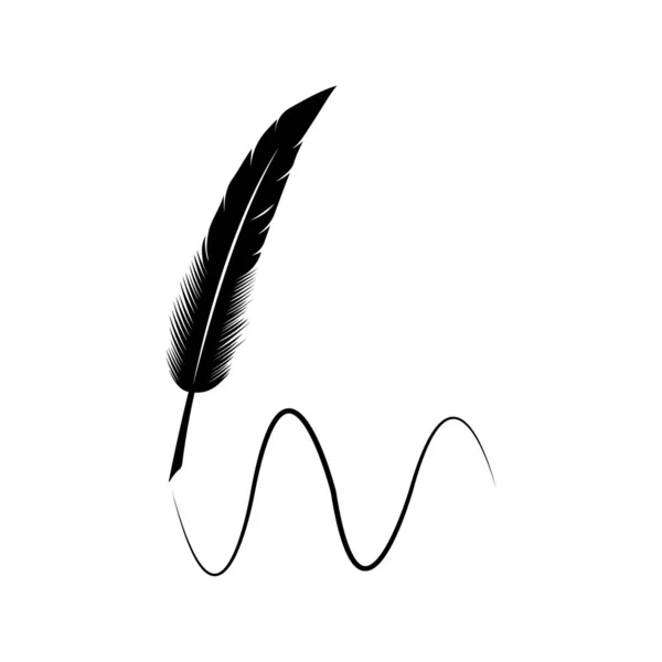 Plume Stylo Illustration Stock Conception — Image vectorielle