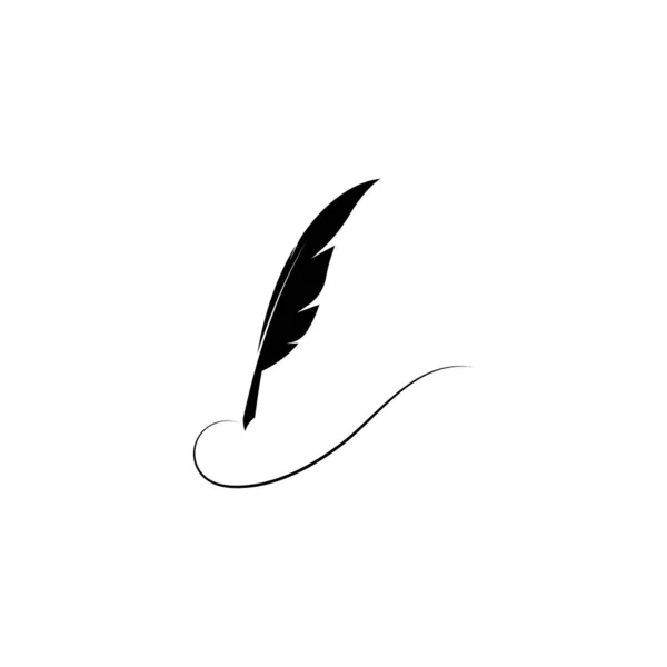 Feather Pen Logo Vector Template — Stock Vector