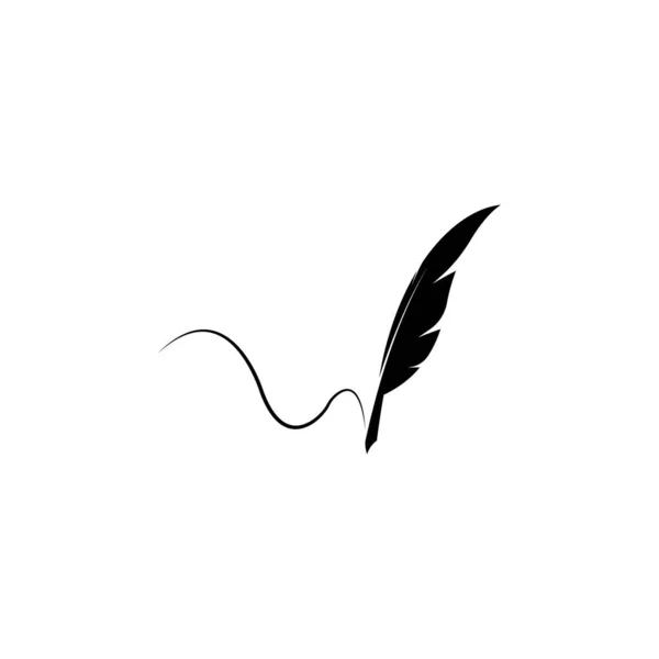 羽ペンロゴベクトルテンプレート — ストックベクタ