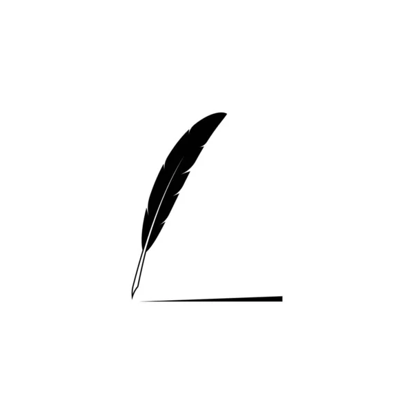 Mall För Fjäderpennans Logotyp — Stock vektor