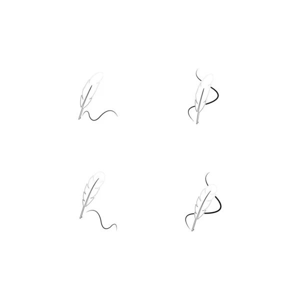 Modèle Vectoriel Logo Stylo Plume — Image vectorielle