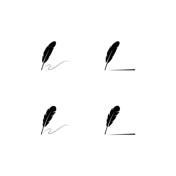 Tüy kalem logo vektör şablonu