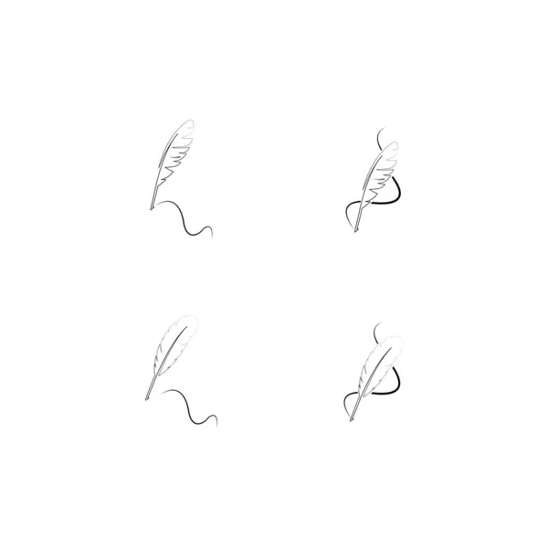 Векторный Шаблон Логотипа Перо — стоковый вектор