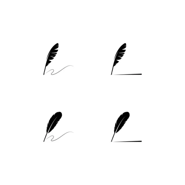 Feather Pen 템플릿 — 스톡 벡터