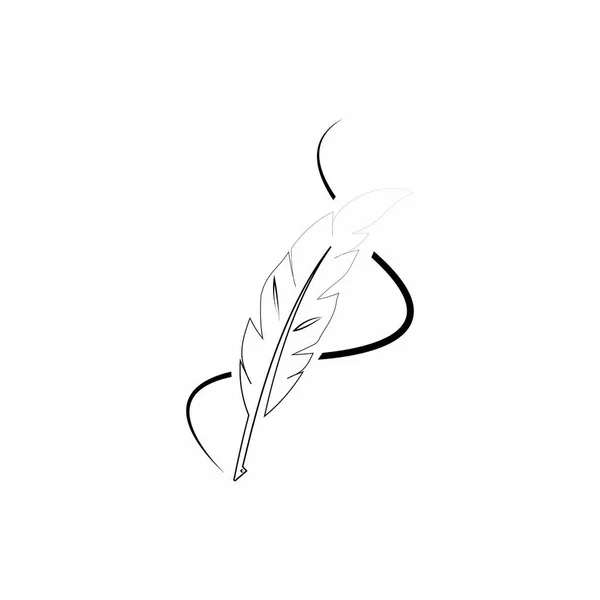 Modèle Vectoriel Logo Stylo Plume — Image vectorielle