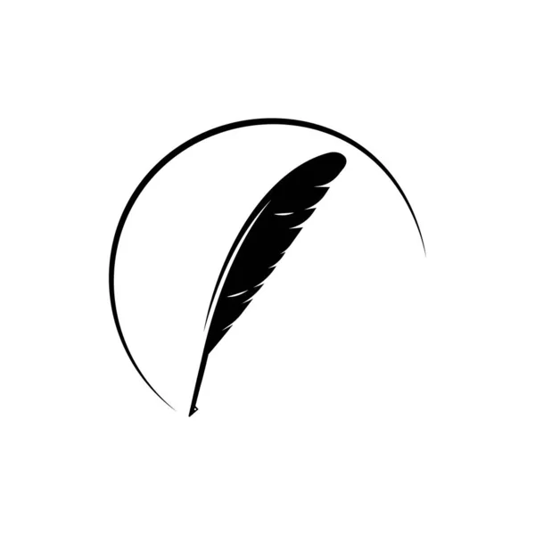 Tüy kalem logo vektör şablonu
