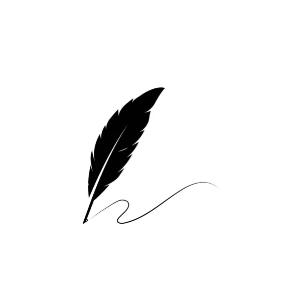 Pluma Pluma Logotipo Ilustración Diseño — Vector de stock