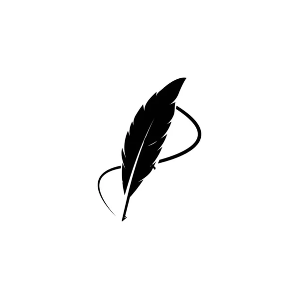 Pluma Pluma Logotipo Ilustración Diseño — Vector de stock