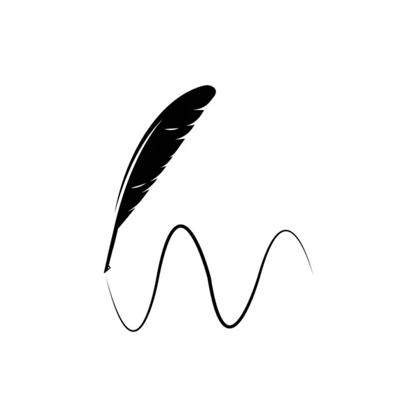 Penna Piuma Logo Illustrazione Design — Vettoriale Stock