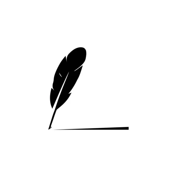 Φτερό Στυλό Σχέδιο Εικονογράφηση Λογότυπο — Διανυσματικό Αρχείο
