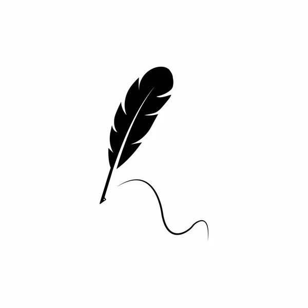 Feather Pen Logo Illustration Design — Stock Vector