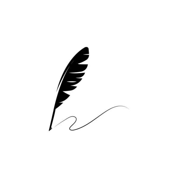 Pluma Pluma Logotipo Ilustración Diseño — Vector de stock