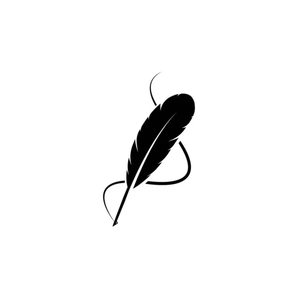 Penna Piuma Logo Illustrazione Design — Vettoriale Stock