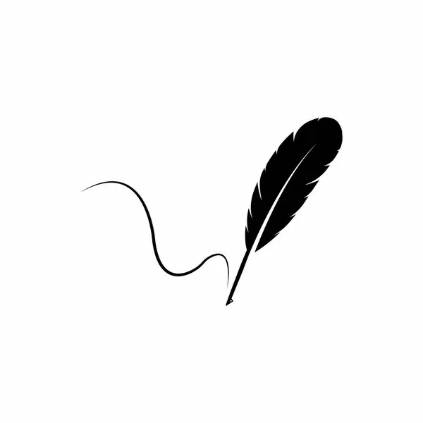 Feather Pen Logo Illustration Design — Stock Vector