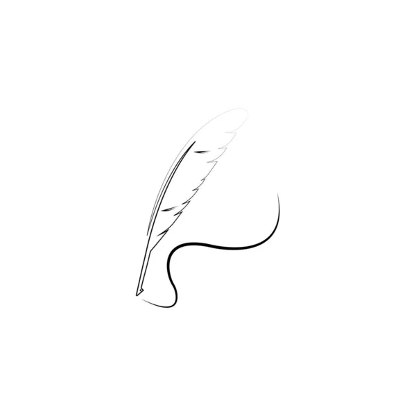 Plume Stylo Logo Illustration Design — Image vectorielle