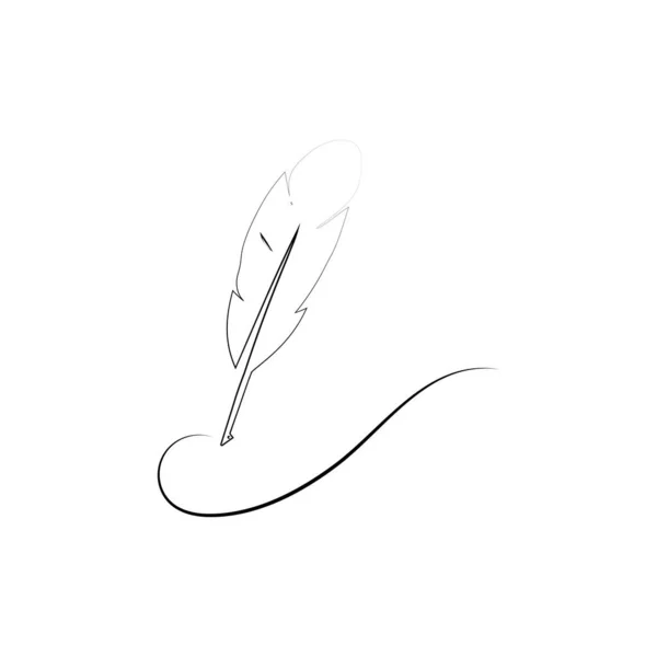 Plume Stylo Logo Illustration Design — Image vectorielle