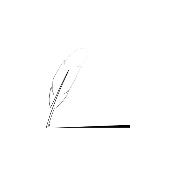 Pluma Pluma Logotipo Ilustración Diseño — Archivo Imágenes Vectoriales