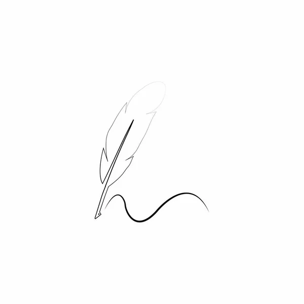 Pluma Pluma Logotipo Ilustración Diseño — Archivo Imágenes Vectoriales