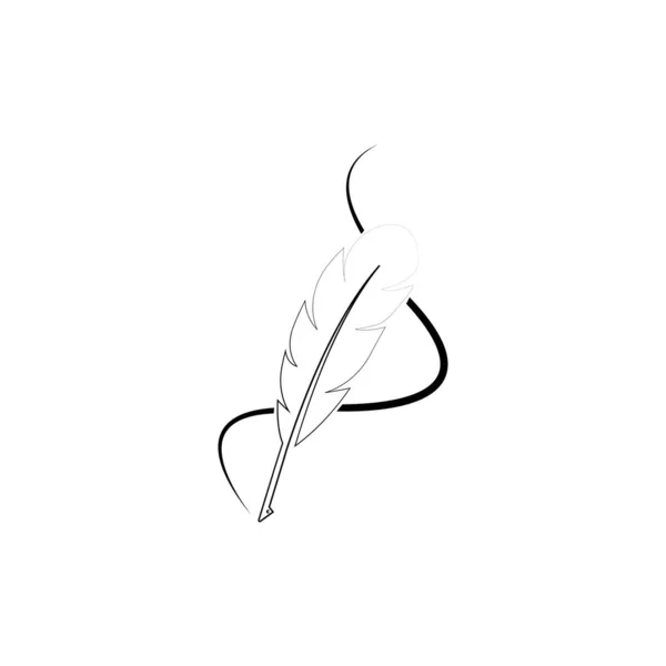 Feather Pen Logo Illustration Design — Stock Vector