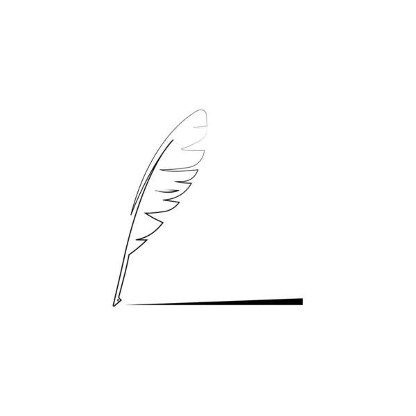 Feather Pen Logo Illustration Design — Stock Vector