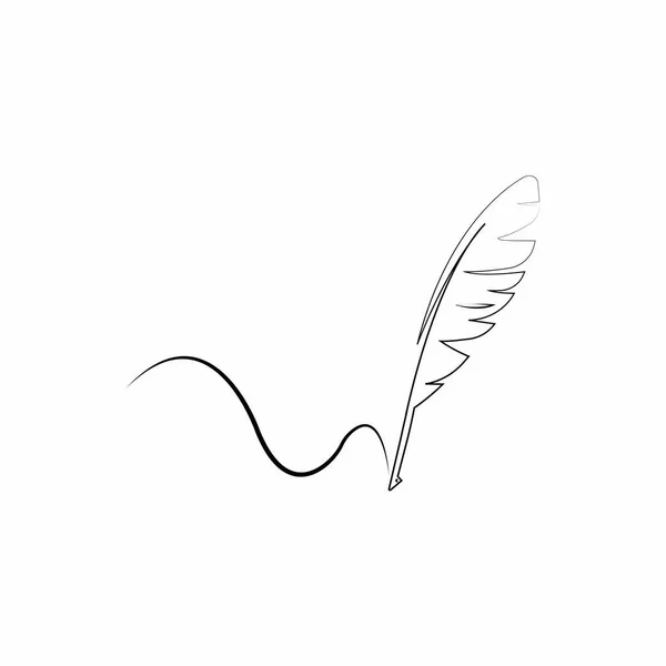 Pluma Pluma Logotipo Ilustración Diseño — Vector de stock