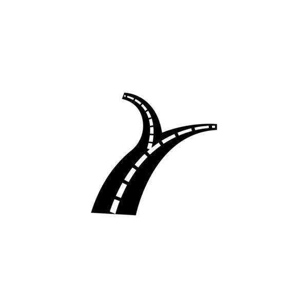 Вилка Дизайне Рисунка Логотипа Дороги — стоковый вектор