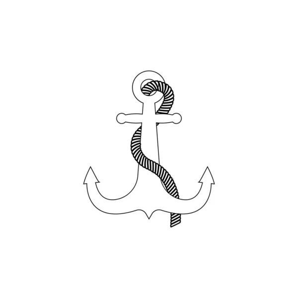 Icono Ancla Logo Diseño Ilustración — Vector de stock