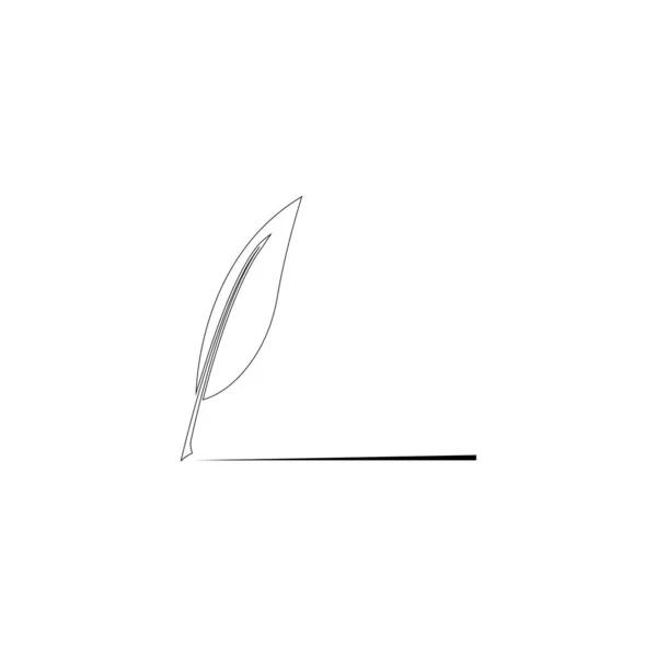 Feather Pan Logo Illustration Design — Stock Vector