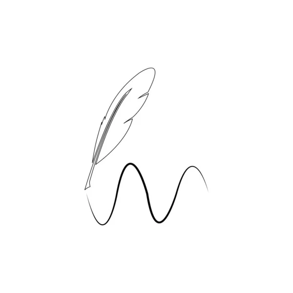 Disegno Illustrazione Del Logo Della Padella Piuma — Vettoriale Stock